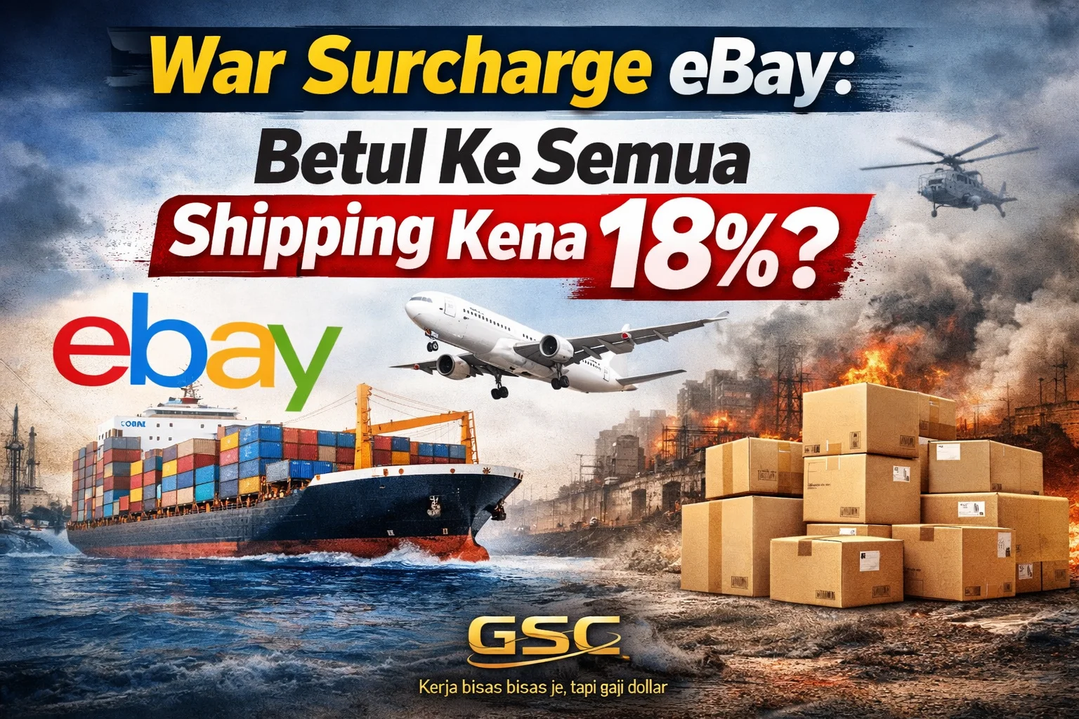 War Surcharge eBay : Betul Ke Semua Shipping Kena 18%?